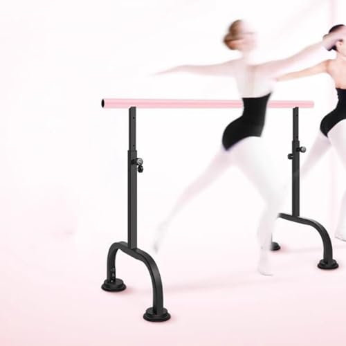 XAoSCd Tragbare Ballettstange, Verstellbare Tanz-Stretchstange 80–115 cm, Fitness-Praxis-Tanz-Ballettstange Für Erwachsene Und Kinder Mit Saugnapfbasis (Rosa)