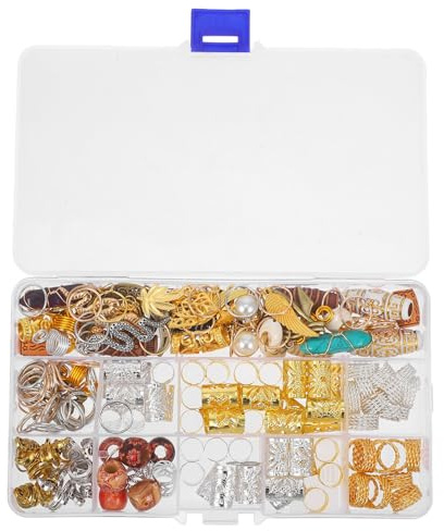 NOLITOY 184stücke Haarschmuck Loc Charms Metall Flechtaccessoires Haarringe Dreadlock-perlen Für Damen Flechtfrisuren Haarschmuck Für Zöpfe