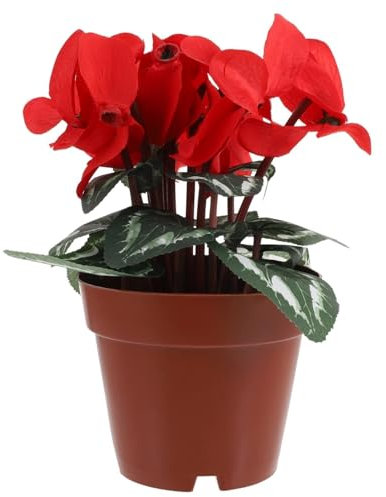 WYLFYJP Cyclamen Artificiel en Plastique Et Soie - Parterre De Fleurs - Plantes Artificielles en Pot - Fleur De Cyclamen Fausses Plantes en Pot - for La Maison L'intérieur, L'extérieur, Le Mariage