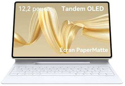 HUAWEI MatePad Pro 12.2 PaperMatte Tablettes, 2.8K Écran Tandem OLED, 144 Hz taux de rafraîchissement Auto-adaptatif, 12Go, 512Go, Clavier 2-en-1 avec Rangement pour Stylet, Gold, Stylet