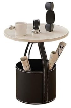 MOOWI Kaffee-Endtisch Tragbarer Beistelltisch, Kleiner Couchtisch for das Wohnzimmer, Sofa-Ecktisch, kompakter Nachttisch for kleine Räume Beistelltisch(Schwarz)