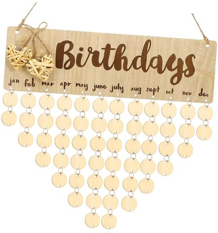 KICHOUSE Personalisierte Geschenkkarte Jubiläumsgeschenk Holzkalender Geburtstagserinnerung Wandkalender