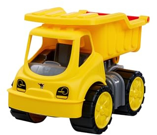 Big Power Worker – Classic Kipper (21cm) mit Reifen aus Softmaterial - Spielzeug Auto ideal für Unterwegs, bewegliche Kippmulde mit Ladekappe, für Kinder ab 2 Jahre