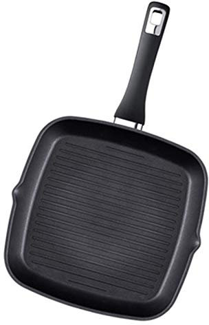 NTALJC Sartén para bistec Estufa Antiadherente Sartén Cuadrada para Carnes Filetes Pescado y Verduras Kit Sartén Restaurante Chef para el hogar (Color: Negro, Tamaño: 28 cm) (Negro 28 cm)