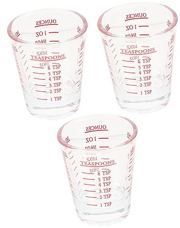 Cabilock Lot de 3 Tasses à Mesurer en Verre 30Ml pour Liquides, Résistantes et Faciles à Ranger, Design Léger, pour Restaurant et Bar à Café