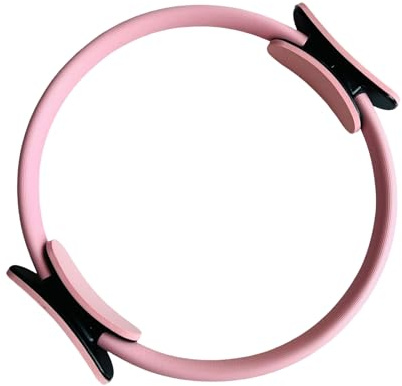 Pilates Fitness Ring,Double Handle Exercise Ring,Fitness Magical Ring,Core Balanced Pilates Resistance Ring,Pilates Magical Ring for Core Training,Toning Thighs,Abs and Legs Strong Toner (Pink)