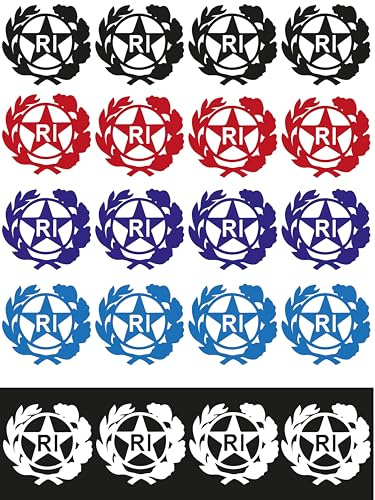 StampaGenerale® - Bollino Adesivo per Targa Auto e Moto con Stemma Logo RI in PVC Resistente e Impermeabile Facile da Applicare Ideale per Restauri (13x13 mm) (4, Nero)