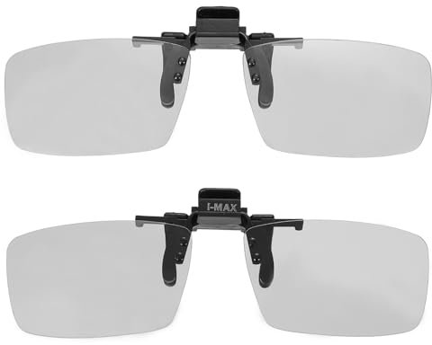 sourcing map 2 Pcs Polarized Clip-on 3D Glasses, Passive Circular 3D Viewing Glasses Frames for Anaglyph Movies Theater Games TV Photo Projector