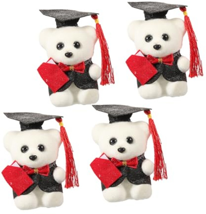 Milisten 4pezzi Orsacchiotto Di Laurea Peluche Adorabili Orsi Cartoni Animati Decorazione e Gadget Per Festeggiare La Laurea Memorabile Per