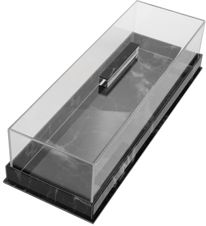 OUNONA Rectangular Cake Stand with Lid Acrylic Cake Platter for Desserts Cheese and Fruit Display Sturdy Marble Base Exceptional Transparency Multifunctional Use