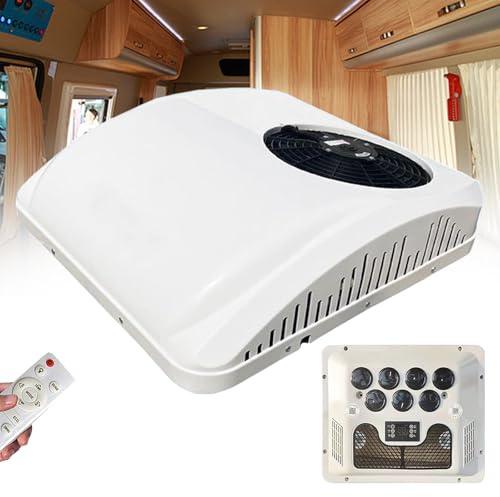 Giuggiolared Autocaravana Aire Acondicionado 12V-220V, Aire Acondicionado Caravana, Viento Frio/Refrigeración Y Calefacción Dos Estilos, para MonovolúMenes, Camionetas, Autocaravanas,220V
