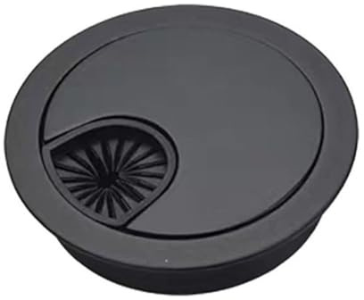 Pasacables de escritorio, 10 tapas for orificios de cables de escritorio de computadora, 50 mm, 60 mm, 80 mm, pasacables metálicos for mesa, organizador de cables(Black,53MM)