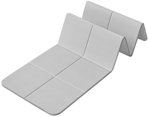 Kanonmaori Foldable Yoga Mat for Travel 72x 32x 0.32Inch, 8mm Thick Folding Exercise Mat, Outdoor Non-slip Pilates Mat for Women & Men, Wide Yoga Mat Packable for Workout and Fitness（grey）