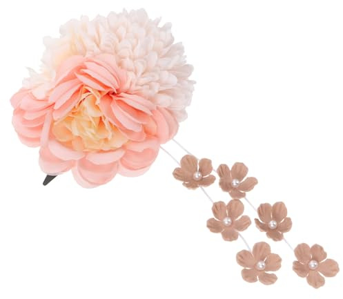 Hohopeti Vintage Perlen Haarnadeln mit Blumen design Chinesischer Stil Haarspangen für Hochzeit Braut Haarschmuck Zarte Rosa Blüten Haarclips Geeignet für Damen und Mädchen