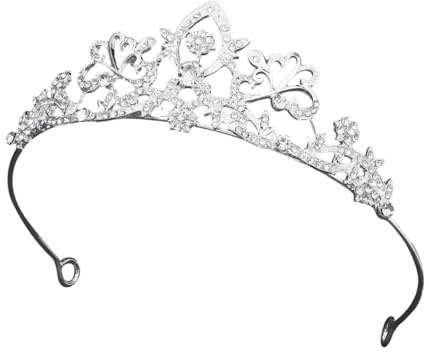 TOPPERFUN Tiara de Aleación con Gemas de Imitación para Novia, Elegante y Delicada, Diadema Plateada para Bodas y Eventos Obsequios