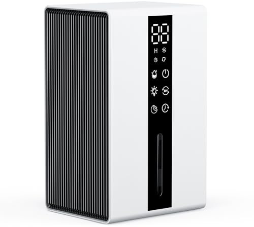 Dehumidifiers for Home with 1350ML, Dehumidifier for Bedroom Sleep & Auto Humidity Mode & 2 Modes, 6-48 Hour Timer, LED Lights, Ultra Quiet Portable Dehumidifier for Drying Clothes, Wardrobe, Bathroom