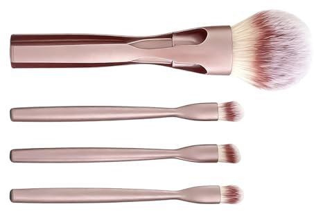 Makeup-borstset – 4-i-1 blandning sminkborste, ögonskuggspulver ansikte makeup användning för ansiktspulver ögonskugga blandning kvinnor tonårstjejer nybörjare födelsedagsfester, ansikten