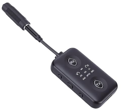 Bewinner Bluetooth 5.4 Sändare och Mottagare |Dubbelläge, 12 M Räckvidd, Roterbart Ljuduttag, USB-C-laddning för Trådlös Ljudströmning