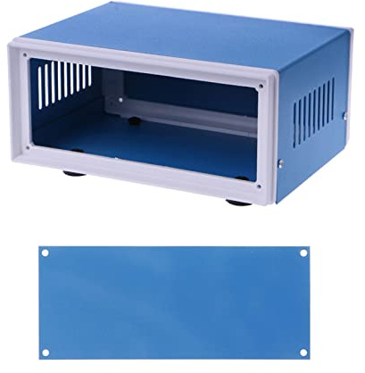 Abzweigdose, blaues Metallgehäuse, elektronisches Projekt für Gehäuse, wasserdicht, rechteckig, elektrische Box ( 6, 7 x 5, 1 x 3, 1 Zoll), elektronisches Projektgehäuse, Metall Aufbewahrungsboxen