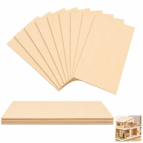 Tablero Madera, 15 Piezas Tablones de Madera 200x100x2 mm, Madera de Balsa Sin Procesar para Manualidades, Proyectos de Maquetas, Aviones y Bricolaje