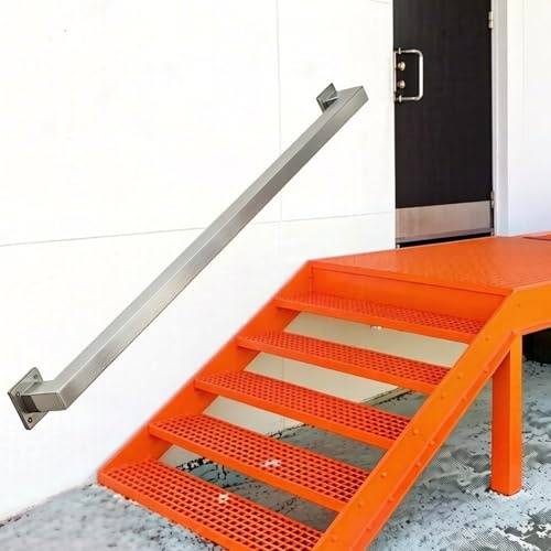 Pasamanos exterior 1FT 2FT 5FT 10FT 12FT inox plateado resistente con kit de instalación Barandilla de escalera para terraza, porche, jardín, balcón(270cm)