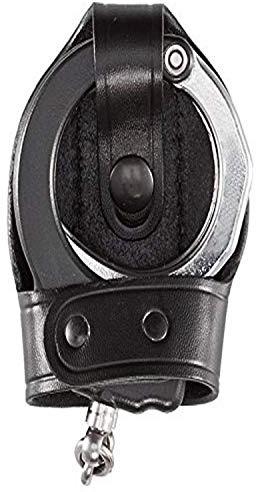Aker Leather Black A503A Bikini Handcuff Case Duty Belt Holder, Leather