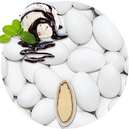 EinsSein 0,5kg Schokomandeln Stracciatella weiß matt | ca. 80 Stück Hochzeitsmandeln für Gastgeschenke Hochzeit Taufe Kommunion Konfirmation | Taufmandeln Zuckermandeln Bonboniere | Mandeln Schoko