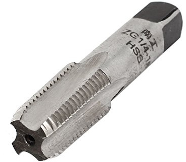 sourcingmap ZG 1/4-19 BSPT 55 Degrés Filetage de Tuyau HS Taraud 4 Cannelures 60 mm de Longueur