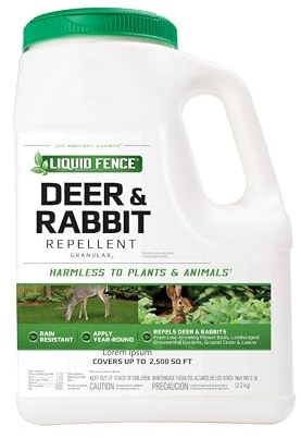 Liquid Fence Deer And Rabbit Repellent Granular 5 Pounds, Harmless To Plants And Animals