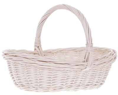 e-wicker24 Alles aus Weide shoppingkorg, vide, flätad korg med handtag, förvaringskorg, lätt picknickkorg, presentkorg, tom vintage korg, förvaring, shoppingkorg, flätad