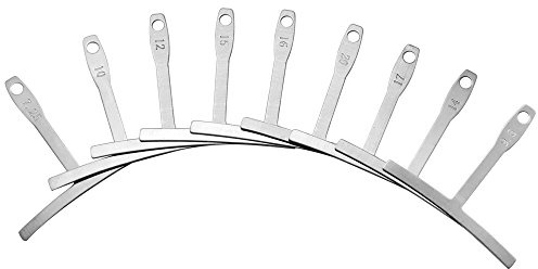 Dreamtop - Set de 9 calibradores de radios para guitarra y bajo, herramienta de lutier
