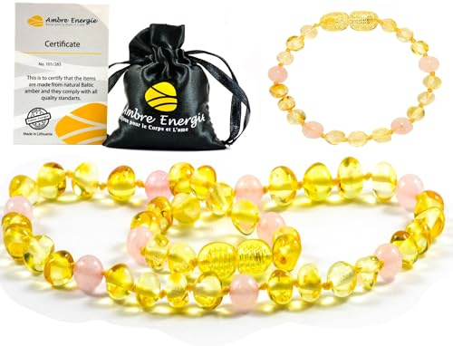 unisex Collier Ambre 33cm.+Bracelet 14cm.- 100% Plus Haute Qualité Certifié l'Ambre la Baltique Authentique Collier Perles de plus gros! / Garantie de Remboursement!! (Cherry)