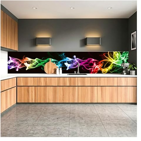 Dimex Küchenrückwand Folie selbstklebend SCHWARZER Rauch | Klebefolie - Dekofolie - Spritzschutz für Küche | Premium QUALITÄT - Made in EU | 350 cm x 60 cm