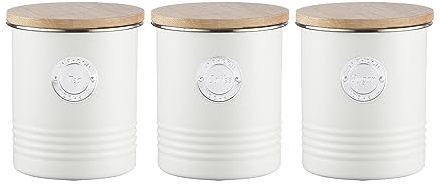 Typhoon Living Cream Tea, Coffee & Sugar Storage Canister Set