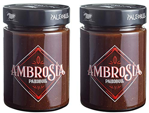 Crema de Cacao y Avellanas Saludable Ambrosía - Sin Azúcar Añadido, Sin Edulcorantes, Sin Aceite de Palma, Sin Aceite de Girasol, Con AOVE y Más del 25% de Avellanas - Pack 2x300 g