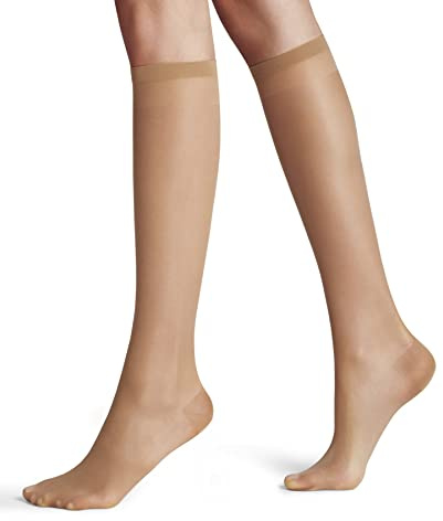 FALKE Lufthansa Travel & Comfort Damen Vitalize 20 DEN Kniestrümpfe feines weiches Material transparent Kompression druckfreier Komfortbund für Reisen sowie langes Sitzen 1 Paar