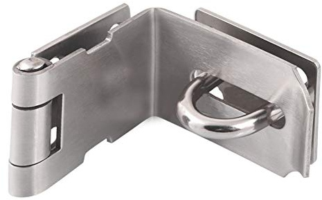 Right Angle Padlock Hasp, Tiberham Stainless Steel 90 Degree Hasp and Staple with Screws, Heavy Duty Door Clasp Gate Lock Shed Latch Padlock Staple for Doors and Windows_L