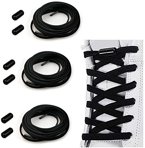 Cordones Elásticos Sin Nudo para Hombres Mujeres Niños | Cordones de Zapatos/Cordones Zapatillas Deporte Cordones Elásticos de Goma con Hebilla Metal [No es Necesario Atar los Cordones de los Zapatos]