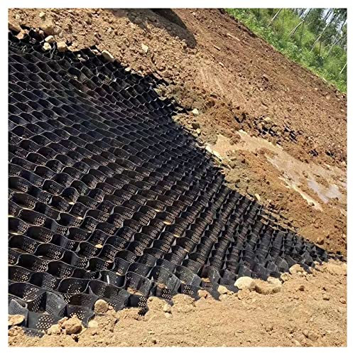 SHUGUANGGUDE HDPE-Geo-Gitter,Geo-Raster für Stützmauern,Kies-Stabilisator-Gitter,Rasengitter Geogitter,Wabengitter Gitterplatten,Gehwege Und Landschaftsbau Rasengitter Kiesw,5 * 10m(16.4 * 32.81ft)