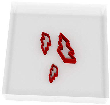 Custom Cutters Lightning Bolt Shape Cutters | MINI/Tiny Plastic Cutter for Baking, Fondant, Clay, Pastry, Icing, Jewellery (1.5/2/3CM)