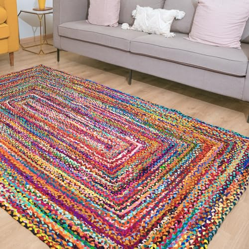 RAJRANG Baumwoll-Chindi-Teppich, Mehrfarbig, 150x240 cm