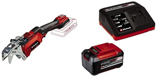 Einhell Sierra de ramas con batería GE-GS 18/150 Li-Solo Power X-Change (18V 100mm espesor de corte máx. 20 mm altura carrera estribo de rama desmontable, 2 hojas de sierra kwb+ Starter Kit5,2Ah