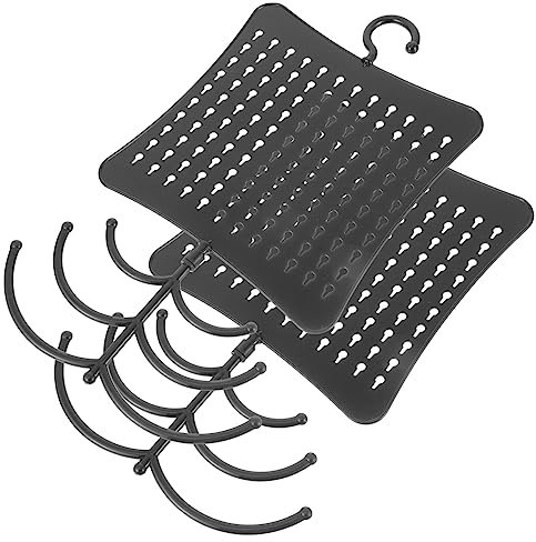 FELTECHELECTR 2stücke Teiliges Schmuck Organizer Multifunktionale Aufbewahrung Für Ohrringe Und Kreative Wanddekoration Schwarz Für Zuhause