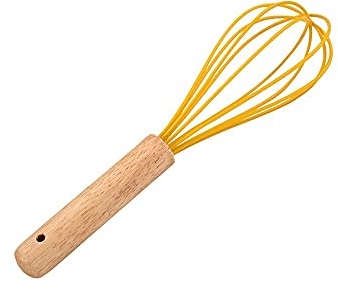ddq Wisk Manueller Eierschläger, Holzgriff, Silikonmixer, Küchenhelfer, Eiercreme, Rühren, Küche, Backen, Gebäck, Werkzeuge, Rührwerk (Color : 12inch)