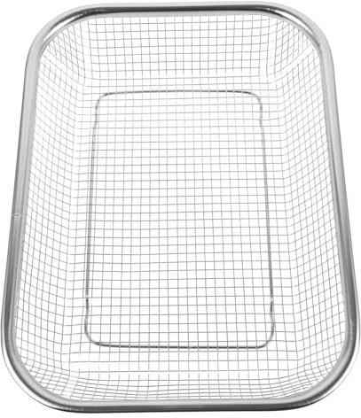 Ciieeo 1Stk Obstsiebe aus Stahl Obst-Gemüse-Spülkorb Gemüse-Obst-Sieb rechteckiges Sieb Küchensiebkorb waschbecken Filter Aufbewahrungskorb Ablaufkorb Gittergewebe Abtropfkorb Container