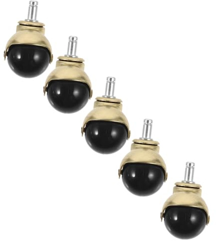 NUOBESTY 5pièces Roulettes De Chaise De Bureau Universelles Inoxydable Et Roues à Billes Pour Fauteuils Et Meubles Idéales Pour Salles De Travail Et Domicile