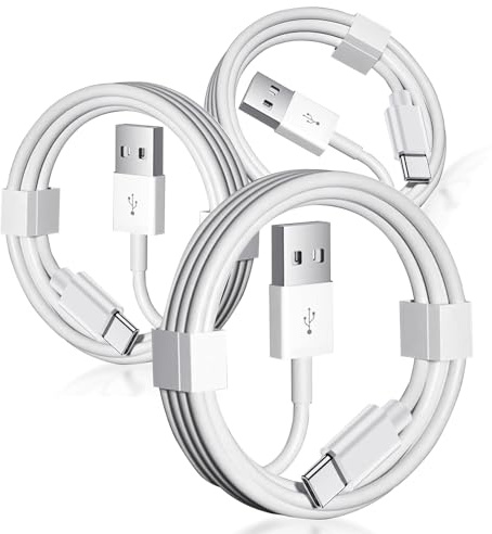 QCCAC 3 Pack USB A to USB C Cable for Apple TV Remote 3rd Generation, iPhone 15 15 Pro Max 15 Plus Car Carplay Cable, iPad USB C Cable,MacBook Air,Samsung,Google,LG,Moto Charger Charging Data Cord