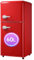 DRIXNO Retro-Kühlschrank Rot Gefrierkombination. 86,8 cm hoch, 45,5 cm breit, zweitürig, mit 60 Liter Gesamtvolumen, 22 Liter Gefriervolumen. 163 kWh/Jahr, -27°C ∽ 13°C, LED-Licht