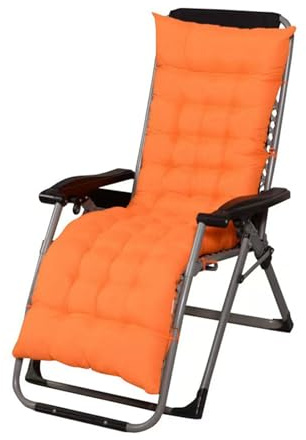 Auflagen for Gartenliegen, Anti-Rutsch Kissen Liegenauflage, Dick Garten Liege Stuhl Polster, Tragbare Innenhof Gepolstertes Bett Relax-Liegestuhl for Reisen,Urlaub,Innen,Außen(Orange,155 * 48 * 8cm)