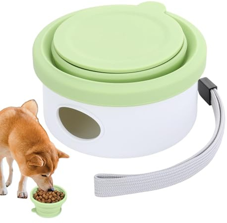 Hund reseskål, hund mellanmålsskål, silikon husdjur godis fat påse hållare för utomhus - matförvaringsbehållare för år